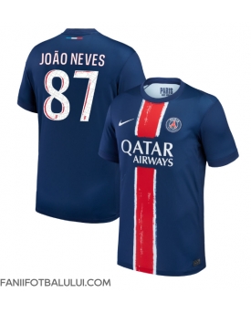 Paris Saint-Germain Joao Neves #87 Tricou Fotbal Replică 2024-25 Barbati Acasa
